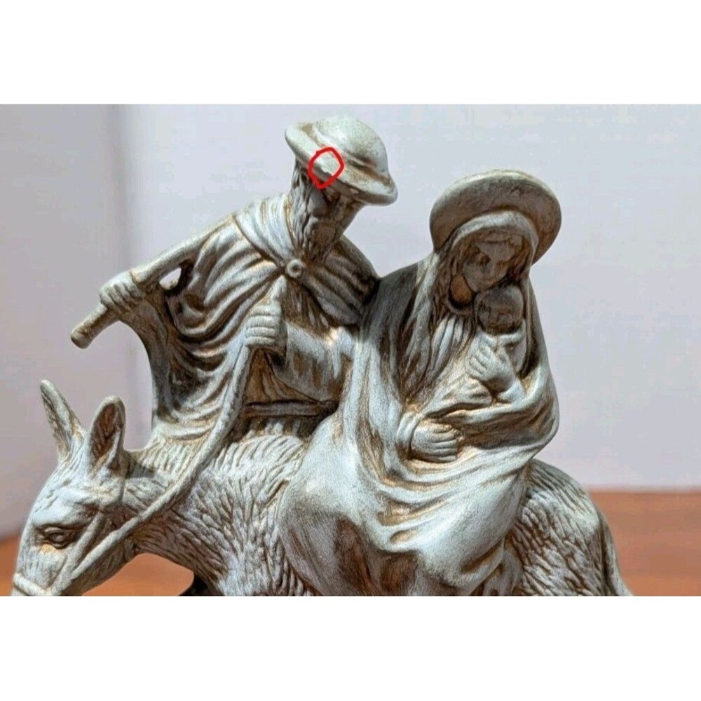 Flight To Egypt Jesus Joseph &Mary Donkey Flee Ceramic Vintage. Lena Strohmie - Picture 5 of 7